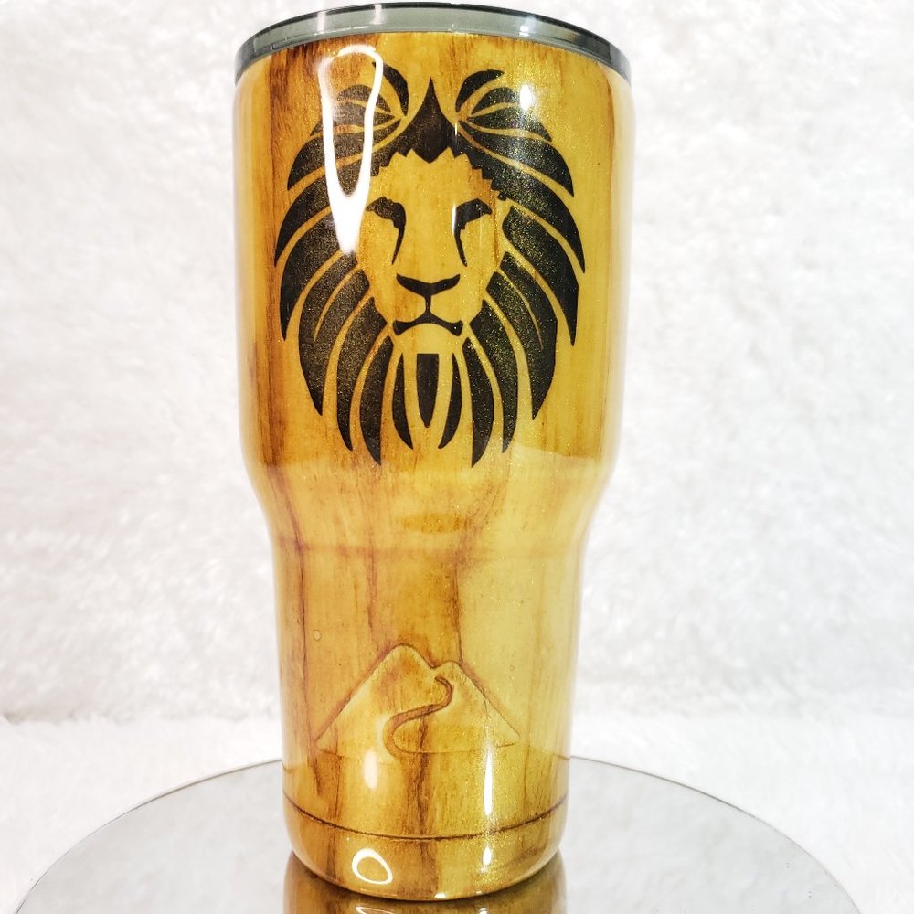 Woodgrain Leo Lion Tumbler 30oz